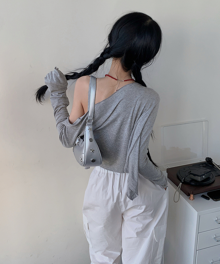 【SET】スリムフィットカーディガン ユニークキャミソール GRAY