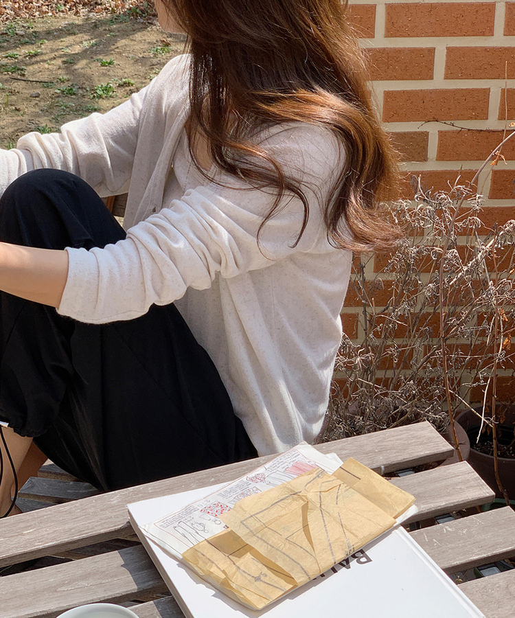 カーディガン 【SET】サマーリネンカーディガン シンプルキャミソール BEIGE