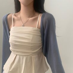ノースリーブ フレアースモークバンディングキャミソールブラウス IVORY