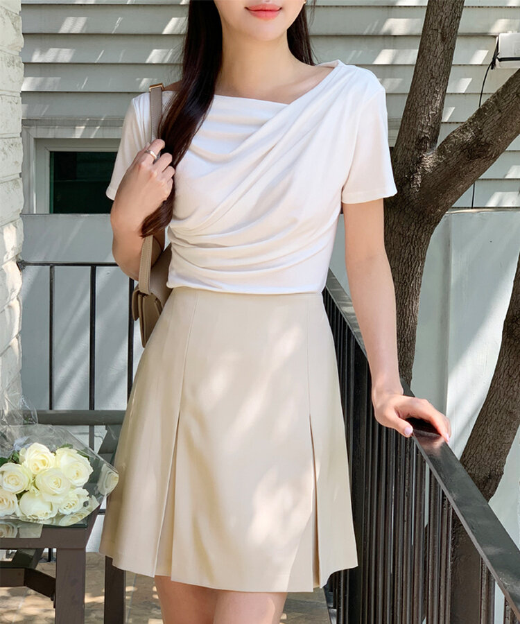ドレープシャーリングトップス Ivory