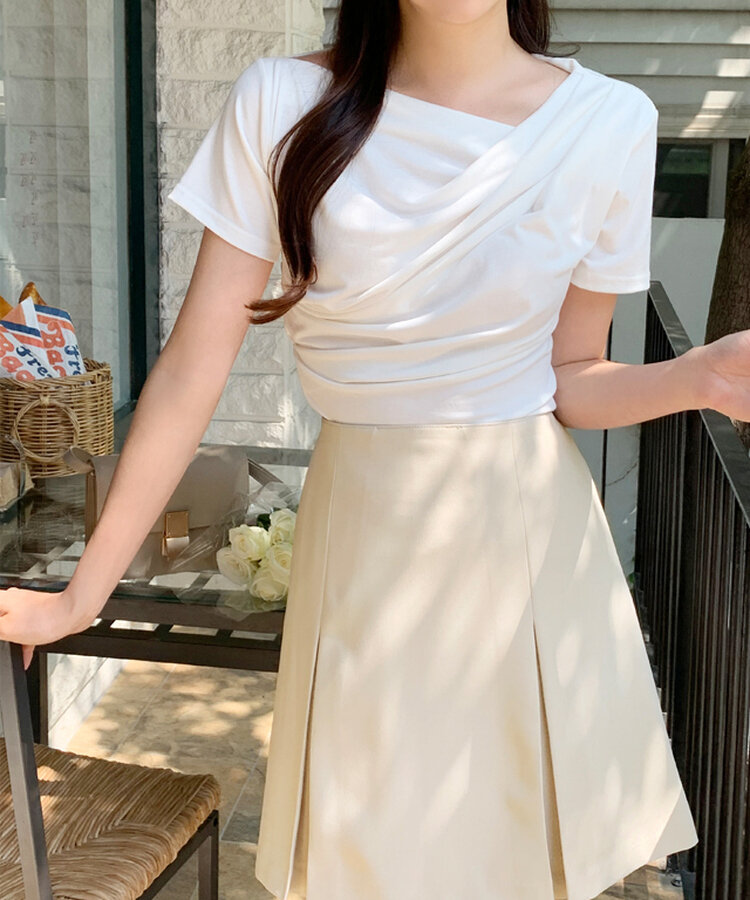 ドレープシャーリングトップス Ivory
