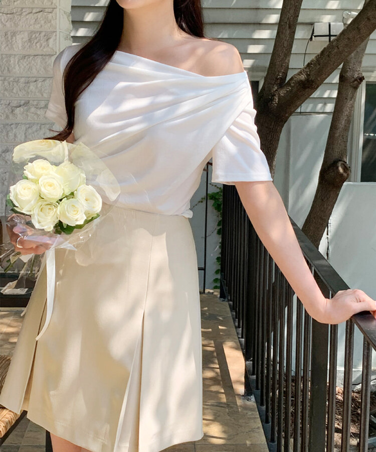 ドレープシャーリングトップス Ivory