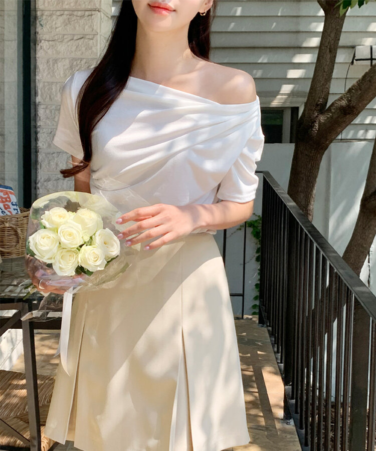 ドレープシャーリングトップス Ivory