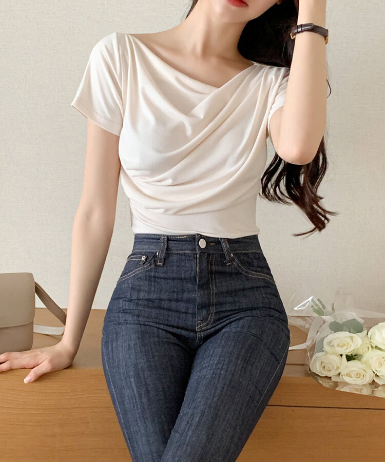 ドレープシャーリングトップス Cream