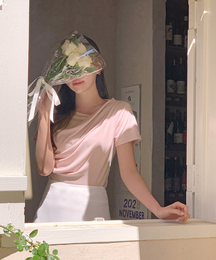 ドレープシャーリングトップス Pink