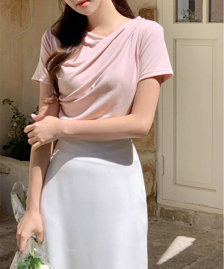 ドレープシャーリングトップス Pink