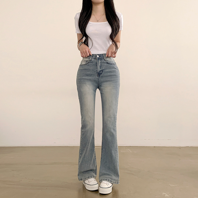 【SHORT/BASIC/LONG 丈別】ブーツカットデニムパンツ LIGHT BLUE