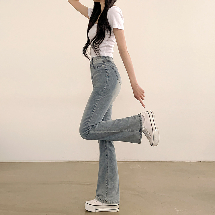 【SHORT/BASIC/LONG 丈別】ブーツカットデニムパンツ LIGHT BLUE