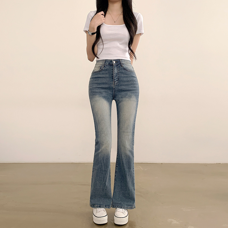 【SHORT/BASIC/LONG 丈別】ブーツカットデニムパンツ BLUE