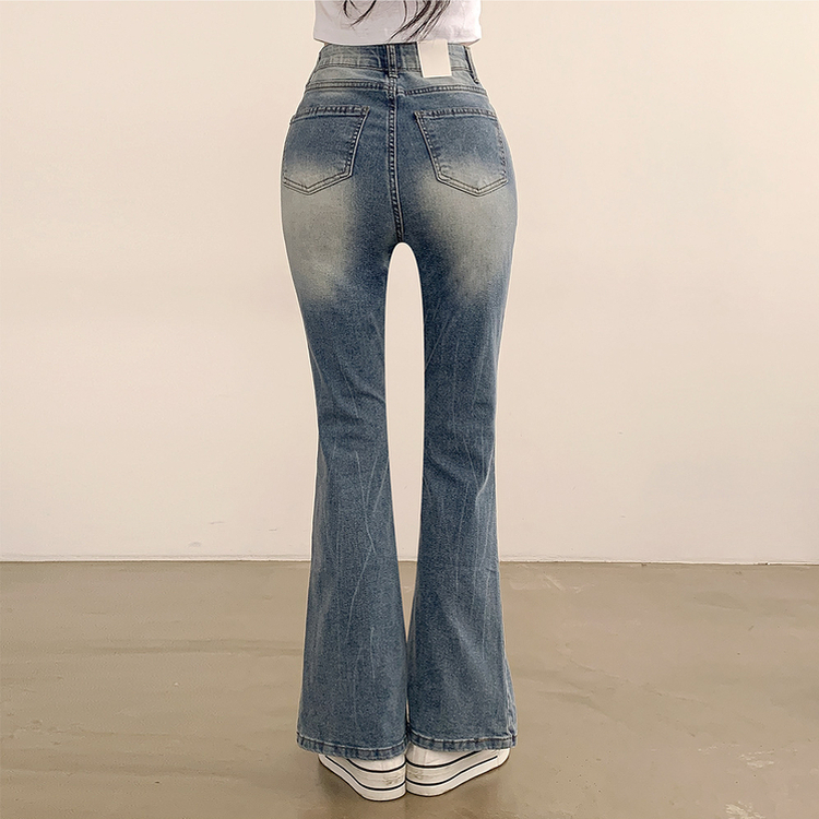 【SHORT/BASIC/LONG 丈別】ブーツカットデニムパンツ BLUE