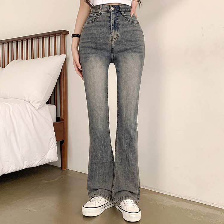 【SHORT/BASIC/LONG 丈別】ブーツカットデニムパンツ Graysh blue