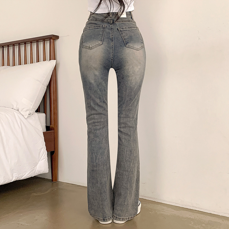 【SHORT/BASIC/LONG 丈別】ブーツカットデニムパンツ Graysh blue