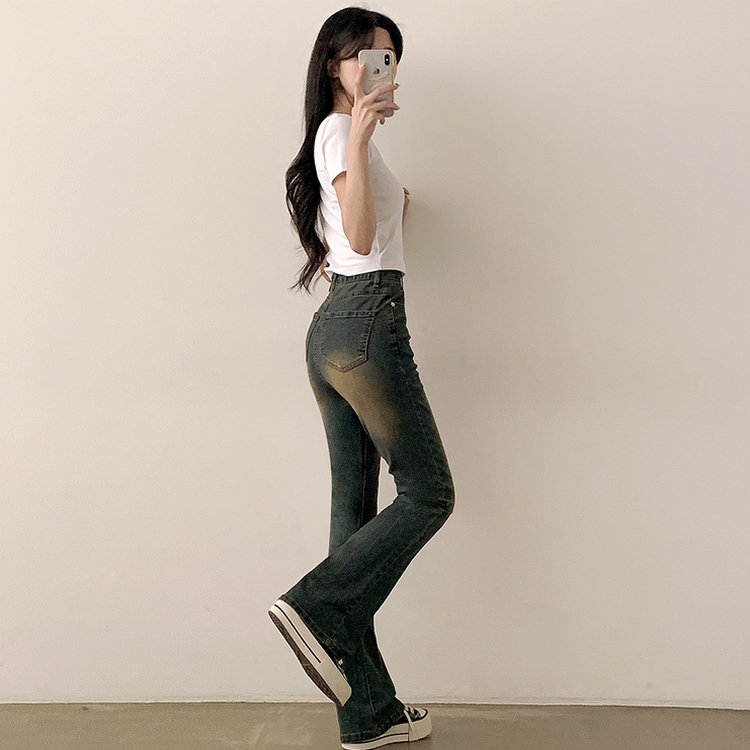 【SHORT/BASIC/LONG 丈別】ブーツカットデニムパンツ Yellow Blue