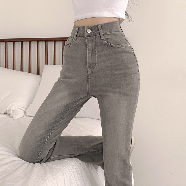 【SHORT/BASIC/LONG 丈別】ブーツカットデニムパンツ GRAY