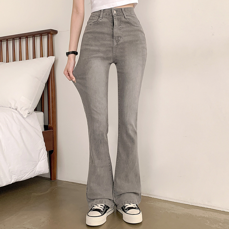 【SHORT/BASIC/LONG 丈別】ブーツカットデニムパンツ GRAY