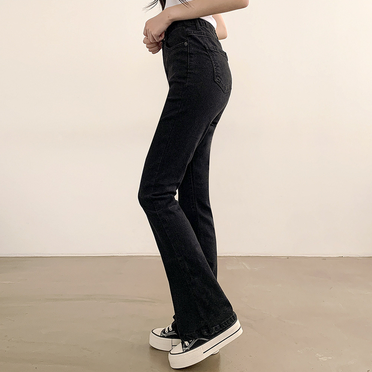 【SHORT/BASIC/LONG 丈別】ブーツカットデニムパンツ BLACK