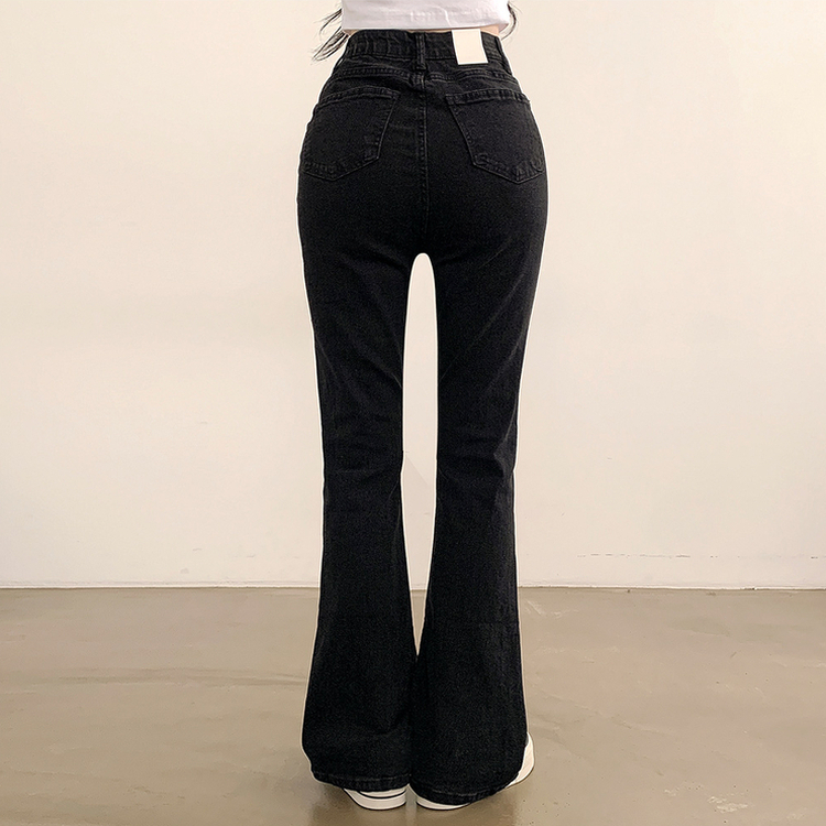 【SHORT/BASIC/LONG 丈別】ブーツカットデニムパンツ BLACK