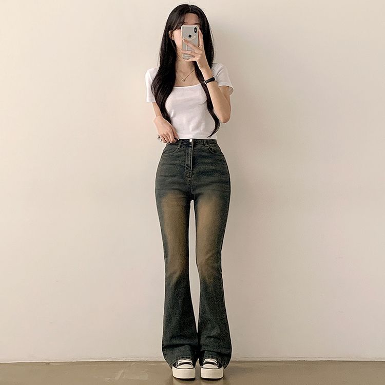 【SHORT/BASIC/LONG 丈別】ブーツカットデニムパンツ Yellow Blue