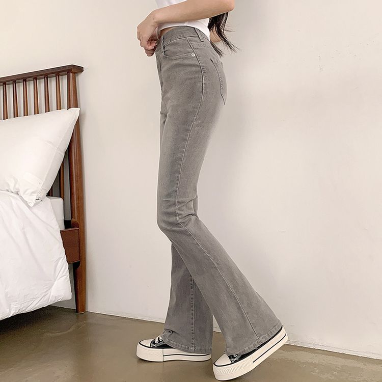 【SHORT/BASIC/LONG 丈別】ブーツカットデニムパンツ GRAY