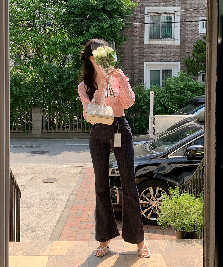 スクエアトゥストラップミュールサンダル Ivory