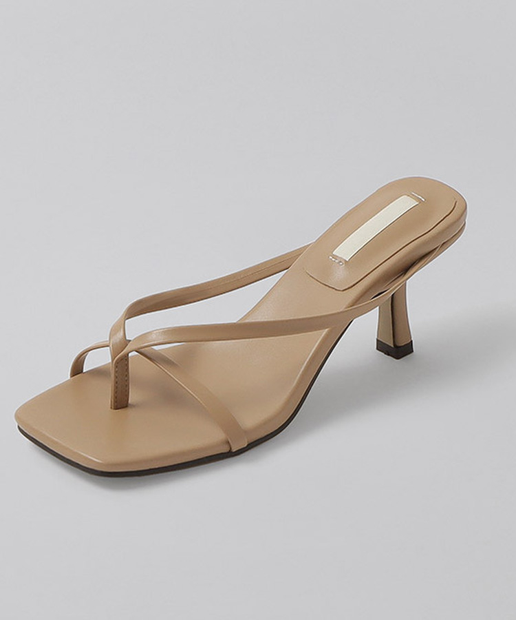 スクエアトゥストラップミュールサンダル