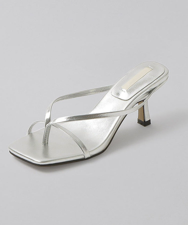 スクエアトゥストラップミュールサンダル