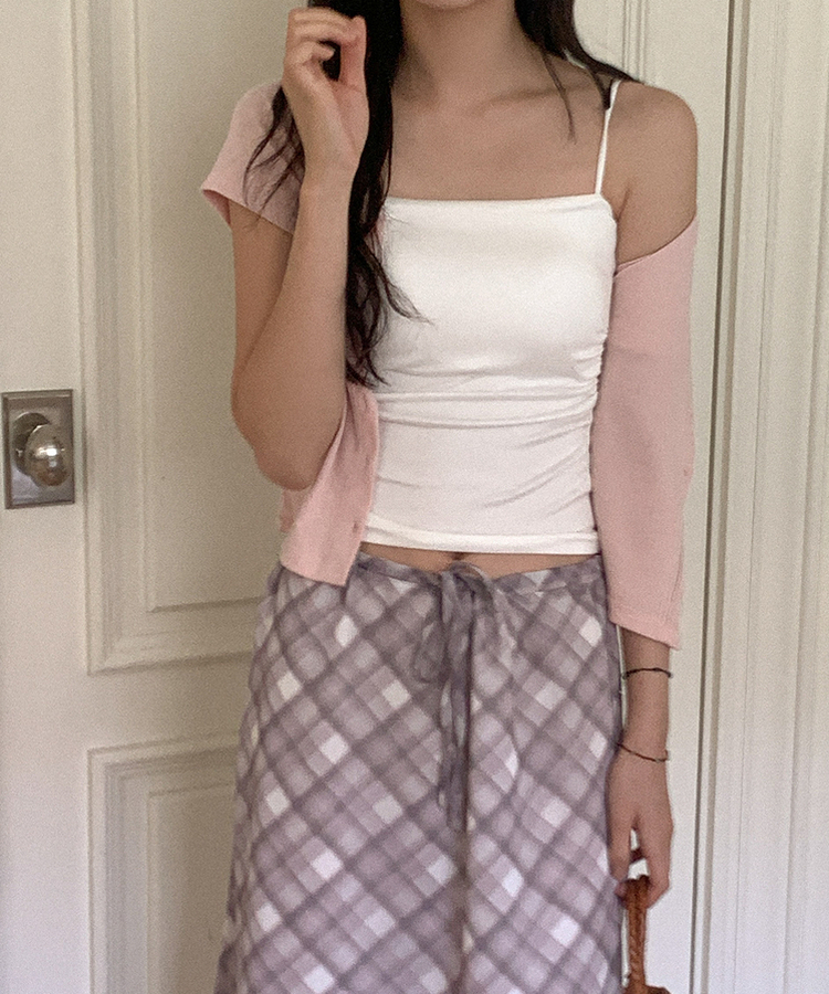 【カップ付き】シックスティーンシャーリングスリーブレス5色 IVORY