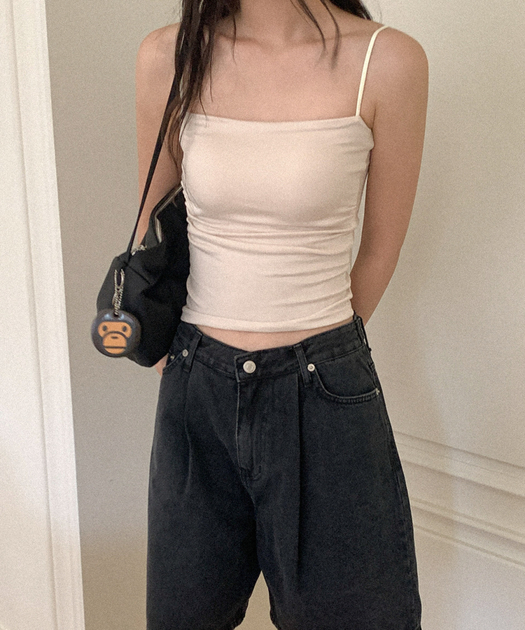 【カップ付き】シックスティーンシャーリングスリーブレス5色 LIGHT BEIGE