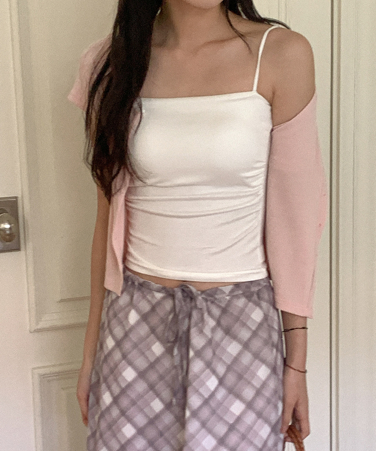 【カップ付き】シックスティーンシャーリングスリーブレス5色 IVORY