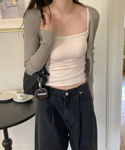 【カップ付き】シックスティーンシャーリングスリーブレス5色 LIGHT BEIGE