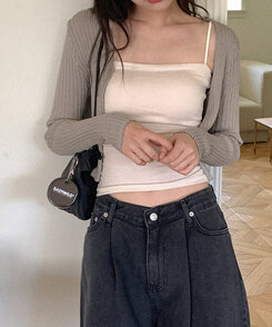 【カップ付き】シックスティーンシャーリングスリーブレス5色 LIGHT BEIGE