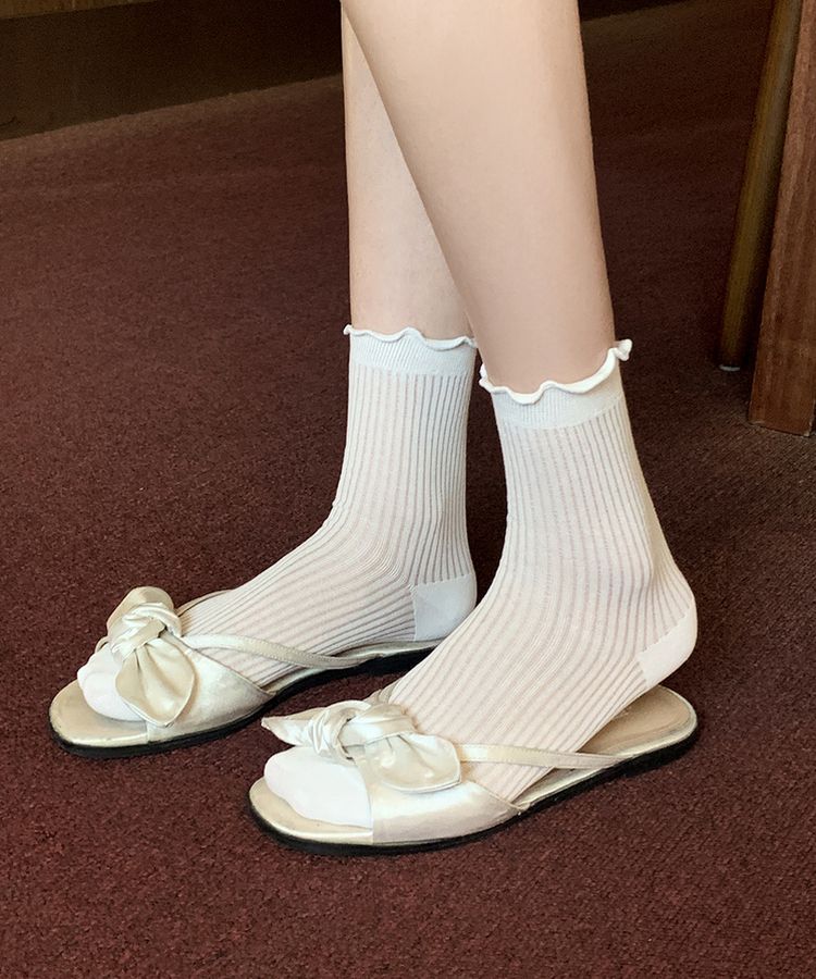 サマーウェーブリブシースルーソックス｜靴下・タイツ｜韓国