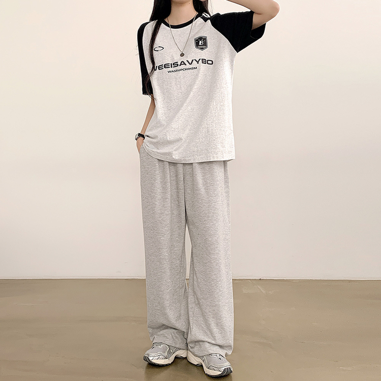 半袖Tシャツ ユニフォーム配色トラックオーバーフィット半袖Tシャツ MELANGE WHITE