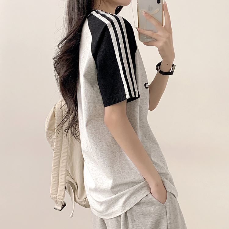 半袖Tシャツ ユニフォーム配色トラックオーバーフィット半袖Tシャツ MELANGE WHITE