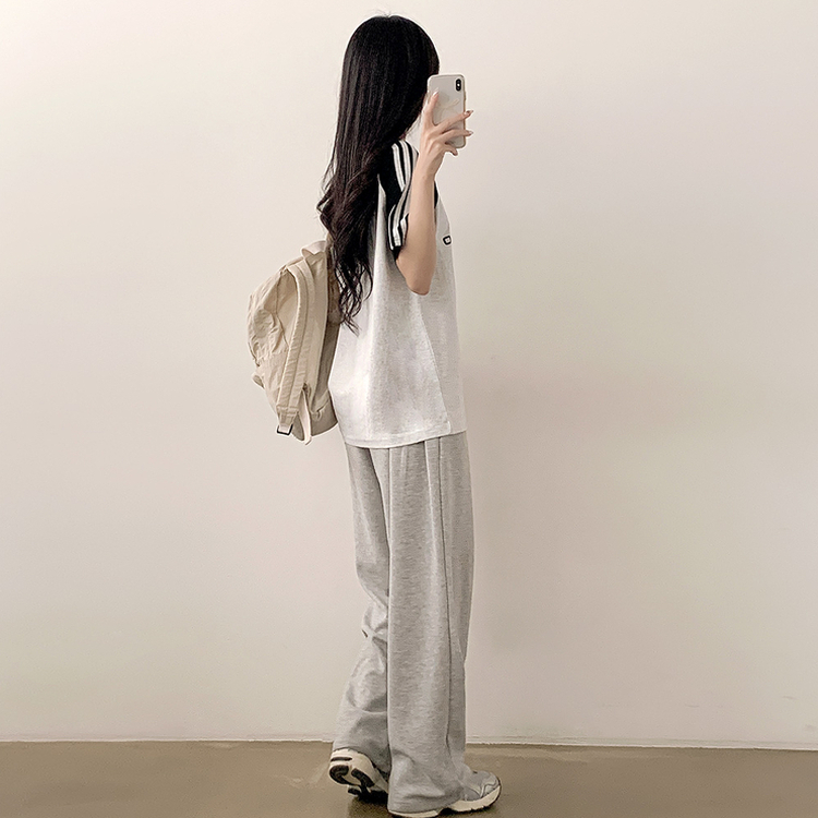 半袖Tシャツ ユニフォーム配色トラックオーバーフィット半袖Tシャツ MELANGE WHITE