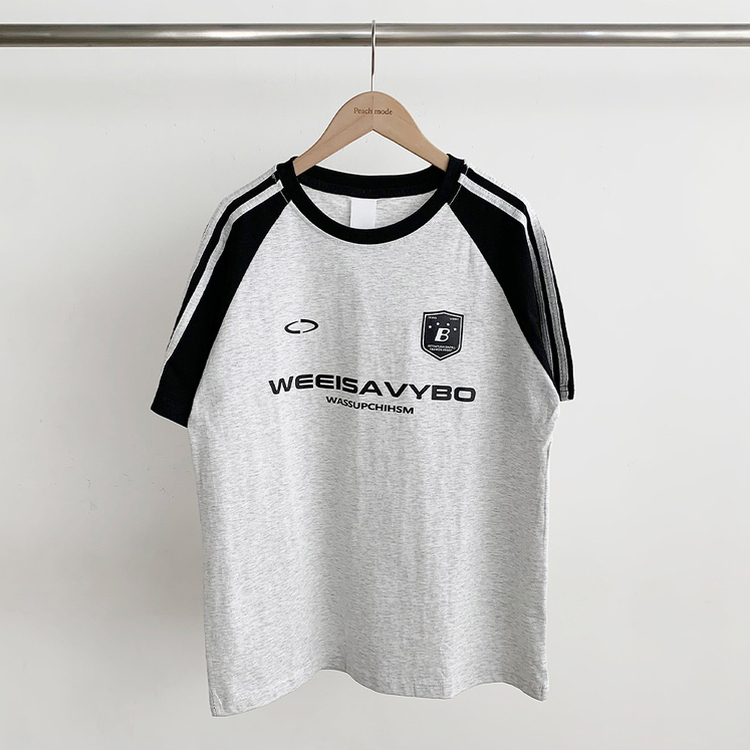 半袖Tシャツ ユニフォーム配色トラックオーバーフィット半袖Tシャツ