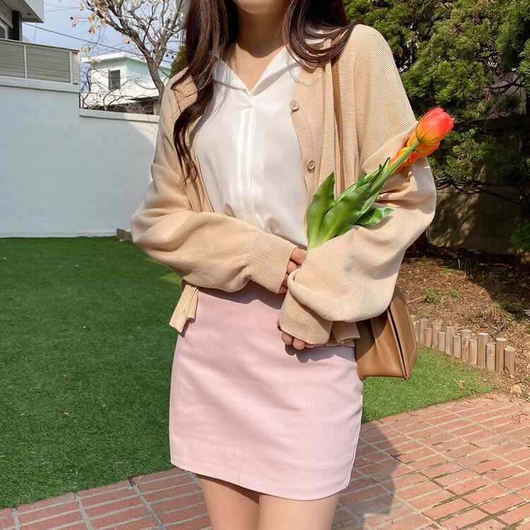 (13컬러) 베이직 페더 브이넥 니트 가디건 베이지