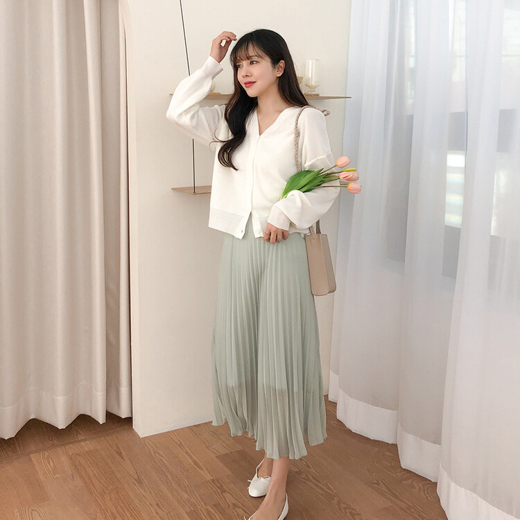 (13컬러) 베이직 페더 브이넥 니트 가디건 아이보리