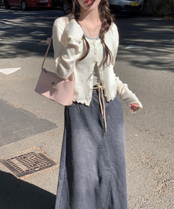 ナチュラルメロウフリルカーディガン CREAM