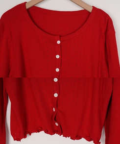 ナチュラルメロウフリルカーディガン