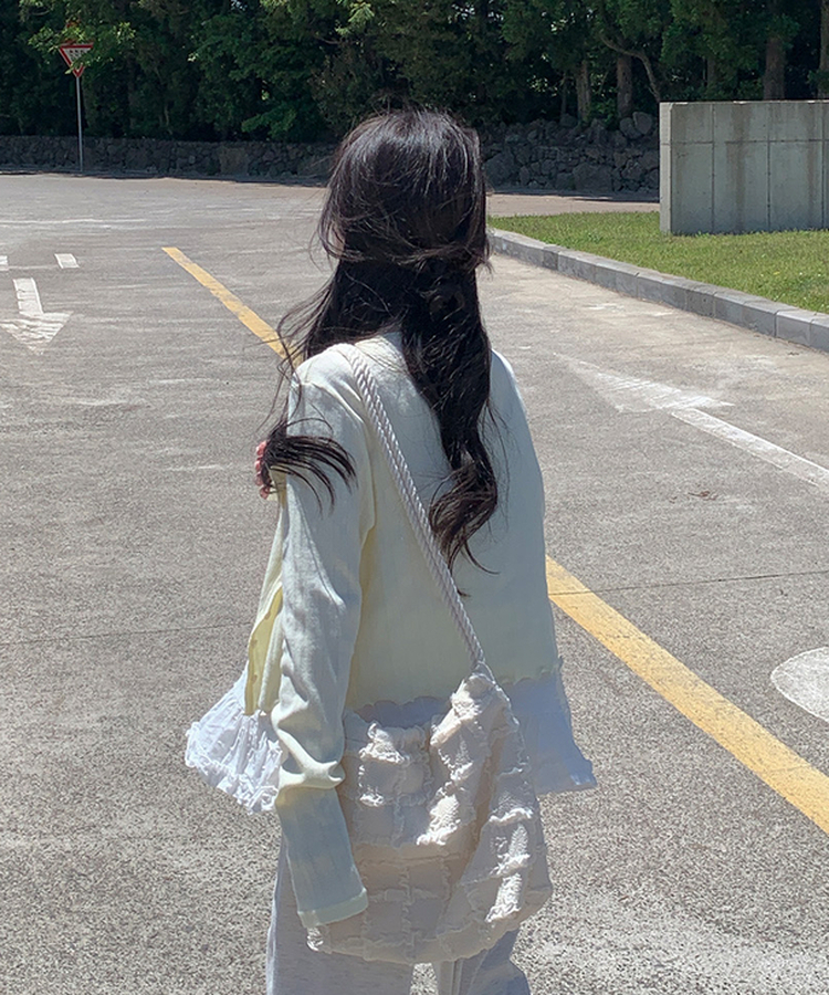 ナチュラルメロウフリルカーディガン LEMON