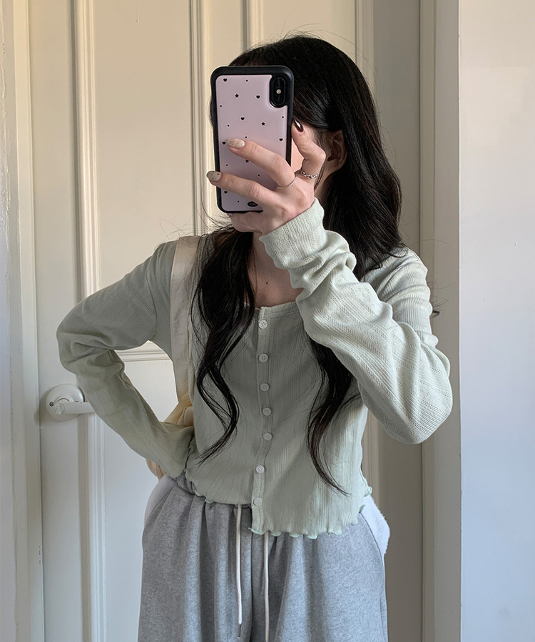 ナチュラルメロウフリルカーディガン MINT