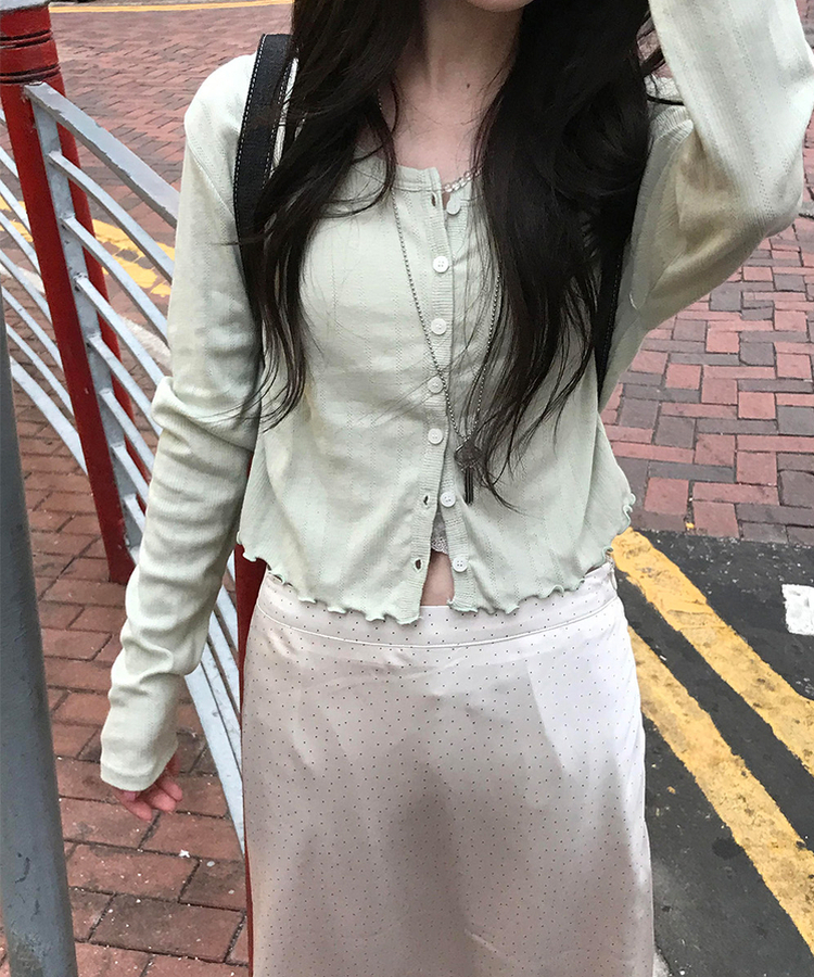 ナチュラルメロウフリルカーディガン MINT