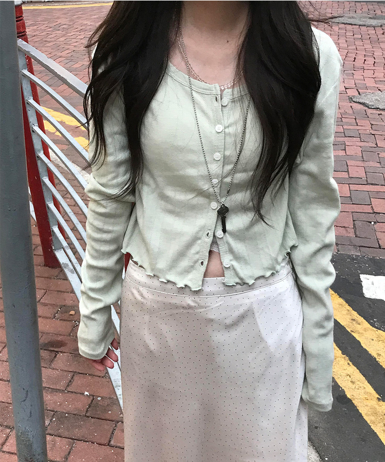 ナチュラルメロウフリルカーディガン MINT