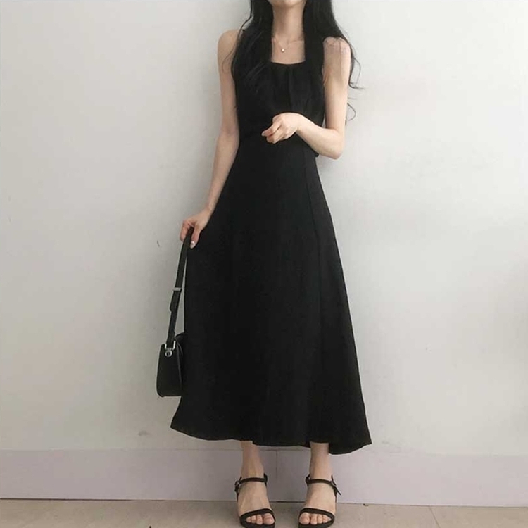 ビスチェキャミソールロングワンピース BLACK