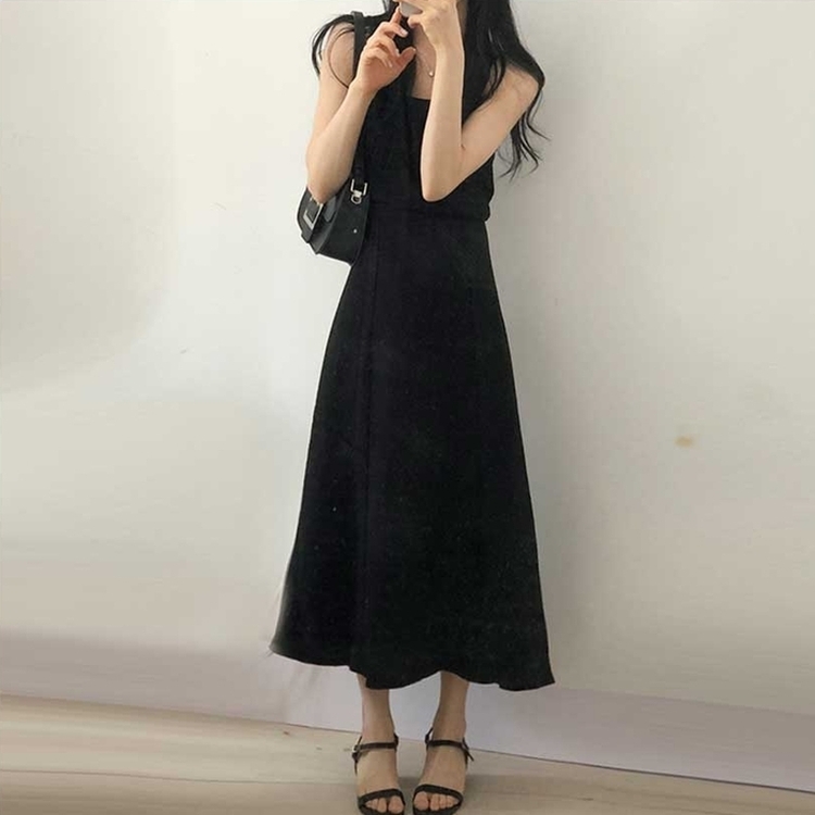 ビスチェキャミソールロングワンピース BLACK