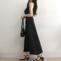 ビスチェキャミソールロングワンピース BLACK