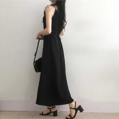 ビスチェキャミソールロングワンピース BLACK