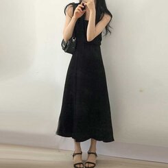 ビスチェキャミソールロングワンピース BLACK