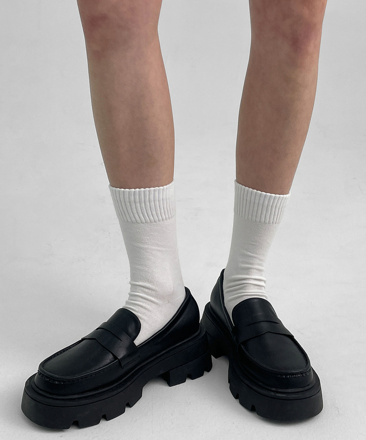 シンプルベーシックリブソックス IVORY